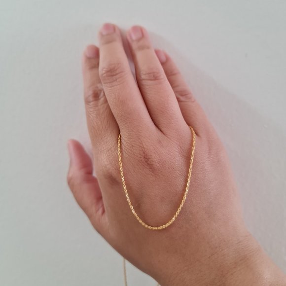 Twisted gold necklace 18k - Picture 4 of 14